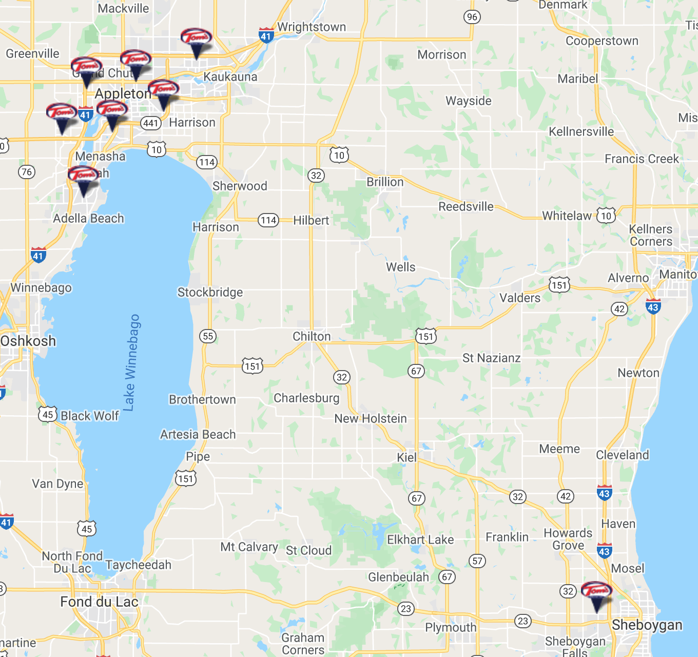 Tom's Drive In Location Map